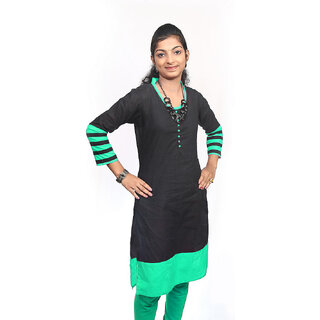 Flora 3/4th Sleeve Solid Womens Cotton Kurti
