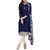 Decent World Blue Georgette Special Occasion Dress Material (Unstitched)