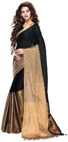 Kataria Black Art Silk Self Design Saree With Blouse