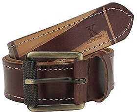 JAY STORE K London Men Casual Brown Beige Genuine Leather Belt