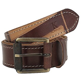 JAY STORE K London Men Casual Brown Beige Genuine Leather Belt