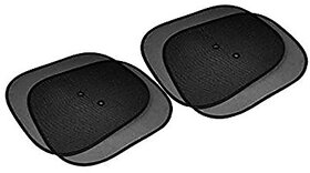 Universal Car Window Sunshades with Vacuum Cups (Set of 4, Black)