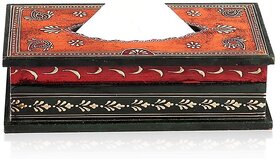 Orange And Black Enamel Tissue Box