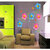 Wall Stickers Flowers Pink And Blue With Butterflies For Living Room Backdrop Decor Vinyl