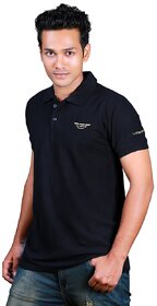 Vestes Clothing Mens Beige Solid Cotton Blend Polo Collar T-Shirt