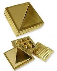Brass Multi layer Vastu Pyramid Closed Set - golden pyramid