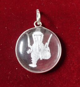 Sphatik Pendant with engraving - Lord Ganesha  KZMP007.