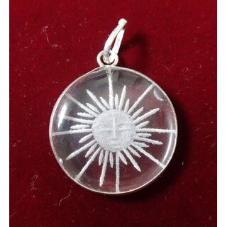 Sphatik Pendant with engraving  Sun  KZMP010	.