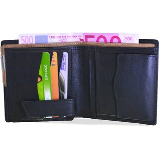 my pac cruise Genuine Leather secure wallet  Black