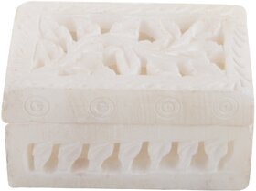 Freshings Alabaster Carved Box Rectangular Shaped (F-AB-2)