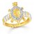 Vighnaharta Swastik Tortoise Gold and Rhodium Plated Ring - VFJ1088FRG