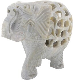 Freshings Gaurara Carved Trunk Up Elephant (F-GE-1)