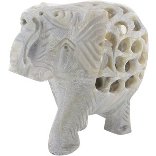 Freshings Gaurara Carved Trunk Up Elephant (F-GE-1)