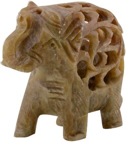 Freshings Gaurara Carved Trunk Up Elephant (F-GE-2)