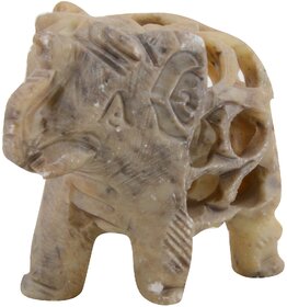 Freshings Gaurara Carved Trunk Up Elephant (F-GE-3)