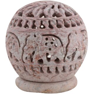 Freshings Gaurara Carved Ball Shaped Candle Tea Light Holder (F-GCTLH-1)