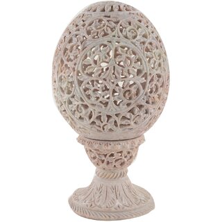 Freshings Gaurara Carved Oval Shaped Candle Tea Light Holder (F-GCTLH-3)