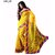 Meia Yellow Art Silk Block Print Saree With Blouse