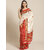 SVB Sarees Women's Cream and Red Printed Saree