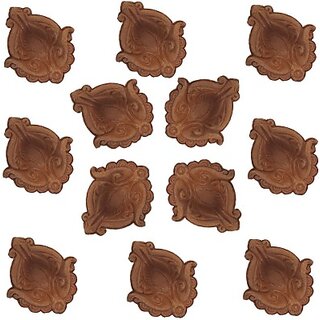 Red Sand Colour Decorative Dipawali / Diwali Tealight / Oil Lamps For Pooja