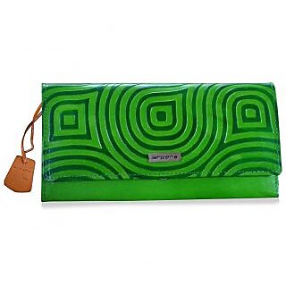 arpera green abstract Genuine Leather wallet C11527-6.
