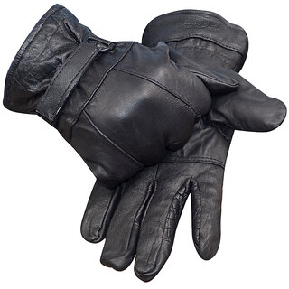 Leather Gloves for Winter Warm Anti-Slip with Protective Hand Lining Free Size