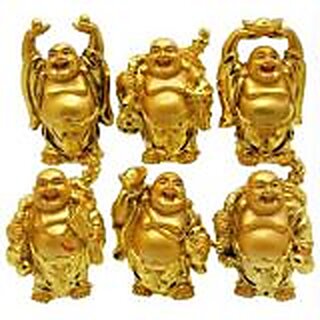 Kesar Zems Laughing Buddha Sign (Set Of 6)