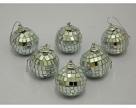 Christmas Tree Decorative Hanging Balls Set Of 6 Silver
