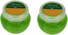 (Pack of 2) Globus Naturals Aloe Vera Neem Gel 100ml Each, Skin Care Essential