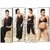 Womens Nightwear 6pc Bra Panty Top Capri Nighty Overcoat 618 black Sleep Set Bedroom Dress Fun Daily Lounge