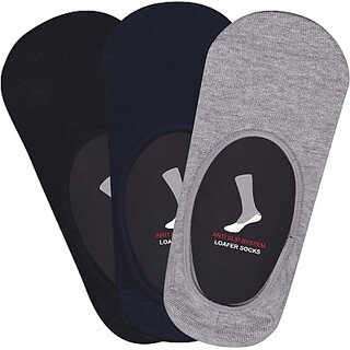 DDH Mens Solid No Show Socks (Pack of 3)