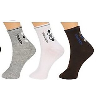 DDH Mens Multicolor Ankle Socks (Pack of 3).