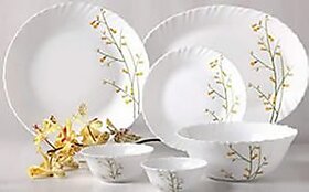 SUBHADRA STORE Diva Citrin Weave 19 Pcs Dinner set