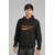 Campus Sutra Men's Black Hooded Sweatshirt (Design 15)