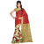 Meia Red and Golden Cotton Block Print Saree With Blouse