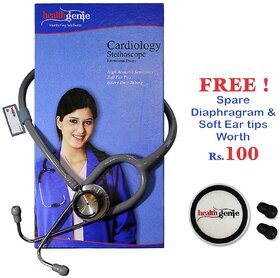 Healthgenie Doctors Dual Stainless Steel stethoscope HG-301G (Grey).
