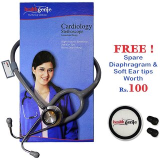 Healthgenie Doctors Dual Stainless Steel stethoscope HG-301G (Grey).