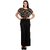 Rosytint Women's Black Golden Line Printed Shoulder Net Top