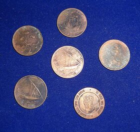 Very Rare Old Antique Copper Six Coin