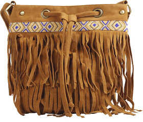 Suedette 70S Fringe Mini Duffle Bag COB-1787