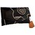 arpera summer 3 in 1 terracota leather clutch black C11516-1A