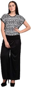 Rosytint Women's Black n White Graphic Print Kaftaan Top