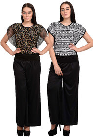 Rosytint White n Golden Graphic Printed Top Combo of 2