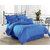 Ahmedabad Cotton 300 Tc Premium Sateen Weave King Size Striped (2 Cm Wide) Bedsheet With 2 Pillow Covers (9Ft X 9Ft) - Blue