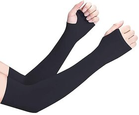 UV Protection Arm Sleeves for Men Women with Thumb, Nylon Sun Protection Sleeves for Running Bike Riding