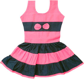 Flora Self Design Cotton Frock For Girls