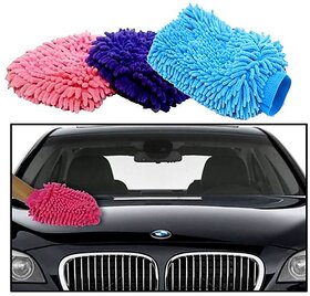 S4d Microfiber Glove for Car Cleaning Washing (Set of 3)
