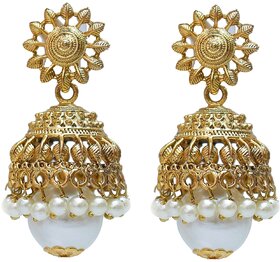 White Designer Partywear Jhumki