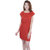 Oviya Rayon Staple Straight Solid C-Red Dress