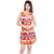 Oviya Poly Crepe Straight Stripe Print Mn-Orange Stripe Print Dress